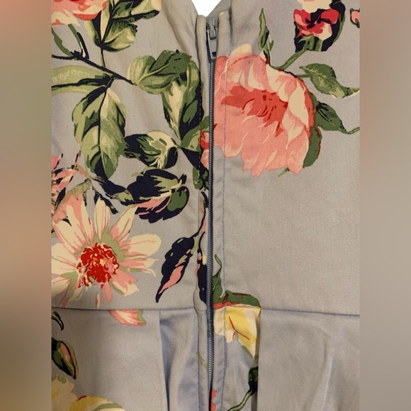 Trixxi Blue Floral Dress blue v neck with tulle women’s size 3 y2k delicate - Picture 10 of 10